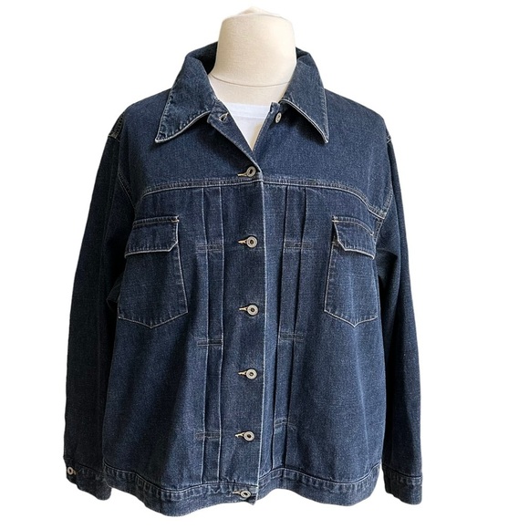 Elizabeth By Liz Claiborne Womens Dark Wash Denim‎ Jeans Jacket Size 3x - Picture 1 of 12
